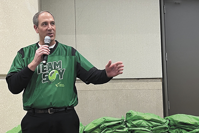 Steve Reinhard from Crawford County highlighted Team Soy at Commodity Classic.