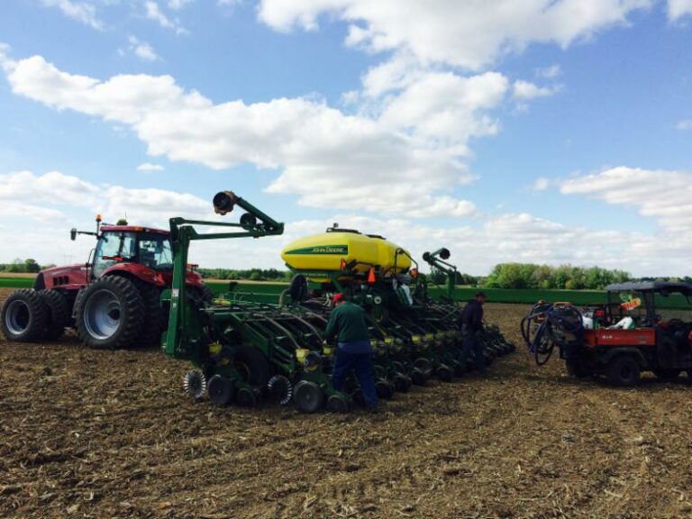 Farmer preparing the planter