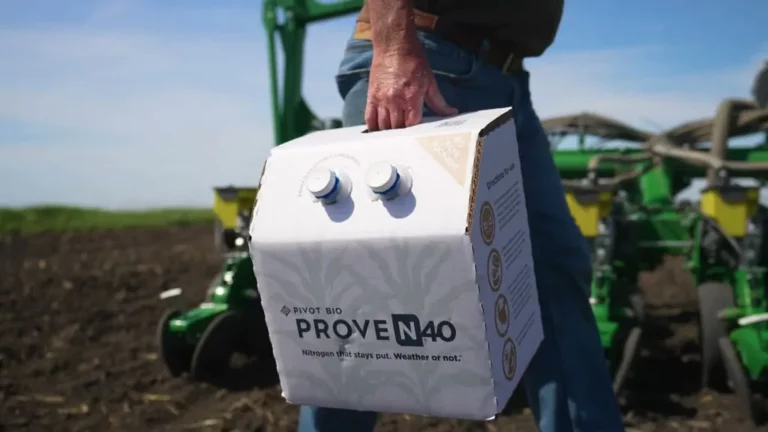 Farmer using Pivot Bio product.